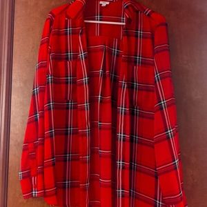 Express plaid button down blouse